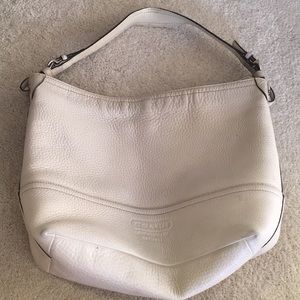 Genuine off white leather coach bag